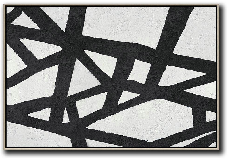 Wall Art Ideas For Living Room,Oversized Horizontal Minimal Art On Canvas - Large Contemporary Art Canvas Painting